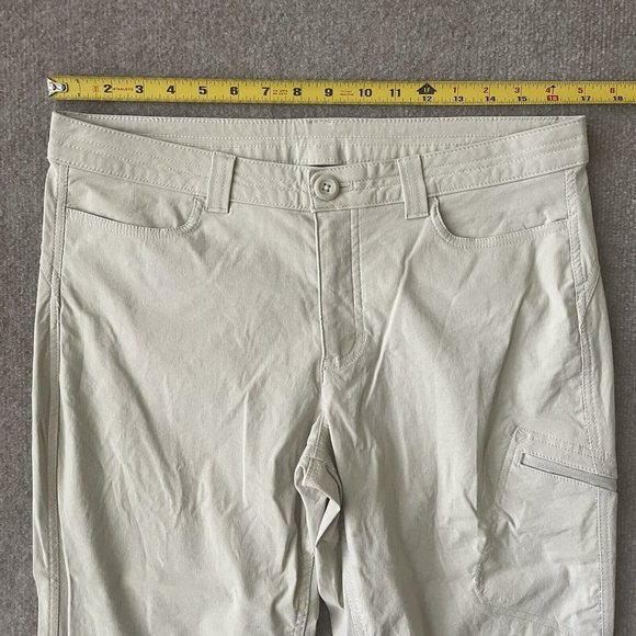 Eddie Bauer Crop Pants Womens 10 Beige Stretch Nylon Outdoor Casual Straight - Picture 6 of 11